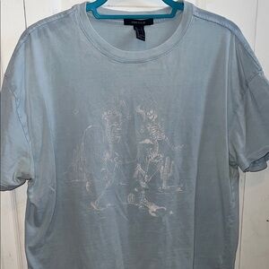 Forever 21 Sky Blue Skeleton Graphic Tee